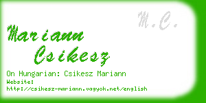 mariann csikesz business card